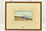 A landscape study with snow capped mountains by Hercules Brabazon Brabazon, watercolour on paper, sold Apr 2023