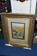 A small stream running through a picturesque landscape by William Sidney Morrish, watercolour on paper, sold Apr 2023
