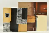 'intrigue vi by Linda Charles, mixed media on canvas, sold Apr 2023