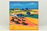 A colourful continental landscape by Richard Pargeter, oil on canvas, sold Apr 2023