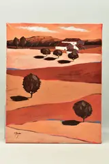 A modern continental landscape by Richard Pargeter, oil on canvas, sold Apr 2023