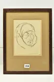 Study of a head by Henri Gaudier-Brzeska, charcoal on paper, offered Apr 2023