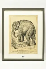 The champion of the smaller nations - the imperial pachyderm by John Bernard Partridge, ink on paper, sold Apr 2023