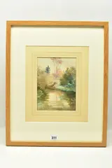 In my garden by George Clausen, watercolour on paper, sold Apr 2023