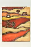 A continental landscape by Richard Pargeter, mixed media on canvas, sold Apr 2023