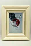 Red wine iii by Miguel Nuñez, oil on board, sold Apr 2023