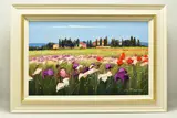 Blanco e viola iii / white and purple by Bruno Tinucci, oil on canvas, sold Apr 2023