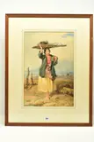 Fisher girl by John Mole, 1856, watercolour on paper, sold Apr 2023