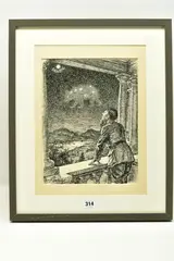 The pole star and the bear by John Bernard Partridge, ink on paper, sold Apr 2023