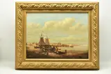 A 19th century coastal fishing scene by William Shayer, oil on wood, sold Mar 2023