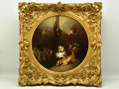 Waiting patiently by George Armfield, 1859, oil, sold Mar 2023