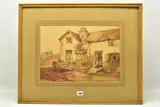 Cottage by the roadside by Samuel Prout, watercolour on paper, sold Mar 2023