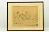 Return from market by George Morland, pencil on paper, sold Mar 2023