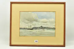 Rye from the sea by Harold Knight, pencil, sold Mar 2023