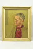 Portrait of a female figure by J. A. Russell, oil on board, sold Mar 2023