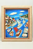 A coastal seascape by Steve Bowden, oil on canvas, sold Mar 2023