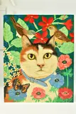 A naive portrait of a cat by Sylvia Treadgold, oil on board, sold Mar 2023