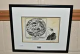 The last of england - ford madox brown by Terence Larry Parkes, ink on paper, sold Mar 2023