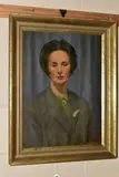 A head and shoulders portrait by Leslie A. Walton, 1950, oil on canvas, sold Mar 2023