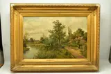 An english school landscape by John Henry Boel, oil on canvas, sold Mar 2023