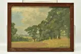 Looking towards chigwell row, essex by John Alfred Haggis, oil on board, offered Mar 2023