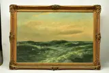 Breaking waves by David James, oil, offered Mar 2023