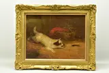 A terrier chasing a rat by G. Gregory, oil, sold Mar 2023