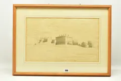 Patshull hall, staffordshire by Cornelius Varley, 1820, pencil, sold Mar 2023