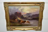 comprising J Maurice early 19th Century English school, Highland by Five Paintings And Prints Etc, oil on canvas, sold Feb 2023