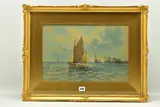 A fishing boat setting sail for open seas by John Wilton Adcock, watercolour on paper, offered Feb 2023