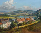 View of Caerleon by Joseph Edward Hennah, Oil on canvas, sold Dec 2022