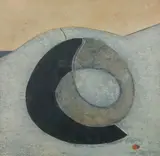 Horizon Oil on card 8 by Andrew Lanyon, Oil on card, offered Dec 2022