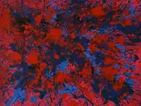 Abstract in reds and blues Signed and dated D Roberts/3/3/94 and by Dick Roberts, Acrylic on canvas, sold Dec 2022