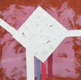 Abstract in red by Sandra Blow, Collage, sold Dec 2022
