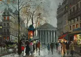 Rue Tronchet with La Madeleine by Antoine Blanchard, Oil on canvas, sold Dec 2022