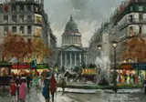 Place du Panthéon by Antoine Blanchard, Oil on canvas, sold Dec 2022