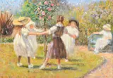 The Maypole Signed Marie/Lefèvre by Marie Lefevre, Oil on canvas, sold Dec 2022