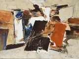 Abstract Signed Crosthwait by Irwin 'Bud' Crosthwait, Oil on canvas, sold Dec 2022