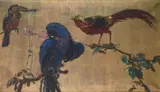 Exotic birds on the branch Signed C Fahringer by Carl Fahringer, Oil on canvas, sold Dec 2022