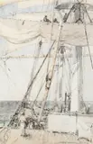Sending the Fore T'Gallant Yard Aloft Signed by Arthur Briscoe, Watercolour, sold Dec 2022