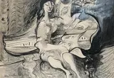 The White Piano Signed and dated Ceri Richards 1945 by Ceri Richards, Pen and black ink, watercolour and bodycolour, sold Dec 2022