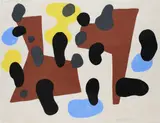 Composition #33 Signed and dated Caziel 50 X by Casimir Zielenkiewic Caziel, Gouache, sold Dec 2022