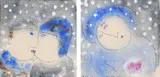 Lovers in Winter by Dora Holzhandler, watercolour, sold Dec 2022