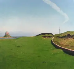 Lindisfarne Signed with initials BH by Michael Bennallack-Hart, Pastel, sold Dec 2022