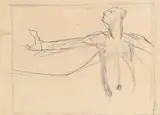 Man with arm outstretched by Keith Vaughan, Pencil, sold Dec 2022