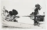 View of the Thames Signed D by David Young Cameron, Etching, offered Dec 2022