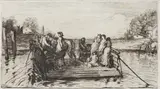 The Ferry Signed with initials and dated RM/Oct by Robert Walker Macbeth, Etching, sold Dec 2022