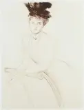 Portrait of a lady leaning on a chair Signed Helleu by Paul César Helleu, Drypoint, sold Dec 2022
