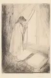Mädchen im Hemd am Fenster by Edvard Munch, Drypoint, offered Dec 2022