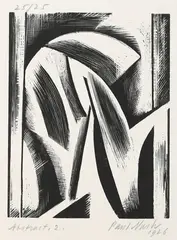 Abstract 2 Signed by Paul Nash, Wood engraving, sold Dec 2022